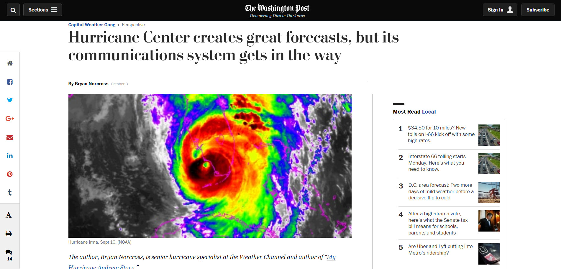 Hurricane Center creates great forecasts